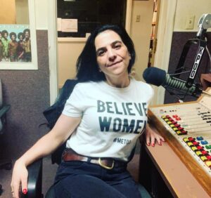 Francesca D'Alessio in a radio studio