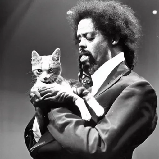 Charles Mingus holding his cat