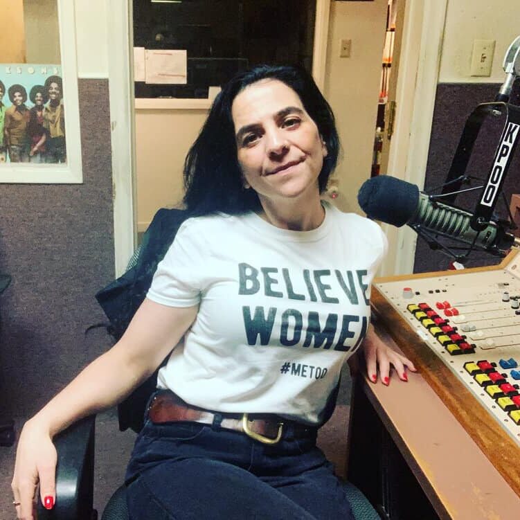 Francesca D'Alessio in a radio studio