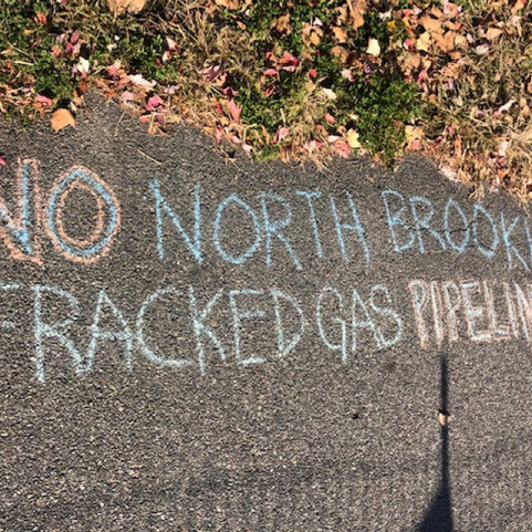 Graffiti of "No North Brooklyn Fracked Gas Pipeline" in Greenpoint