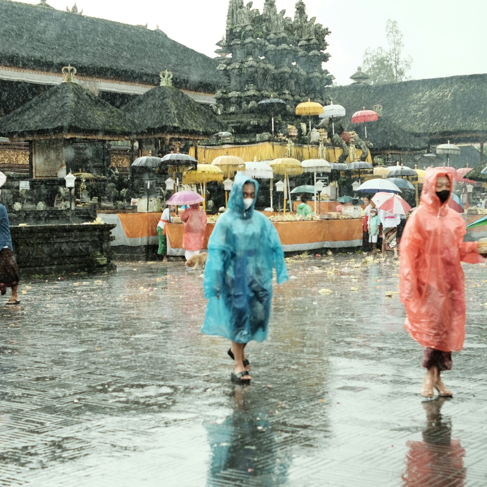 Rain at an outdoor festival